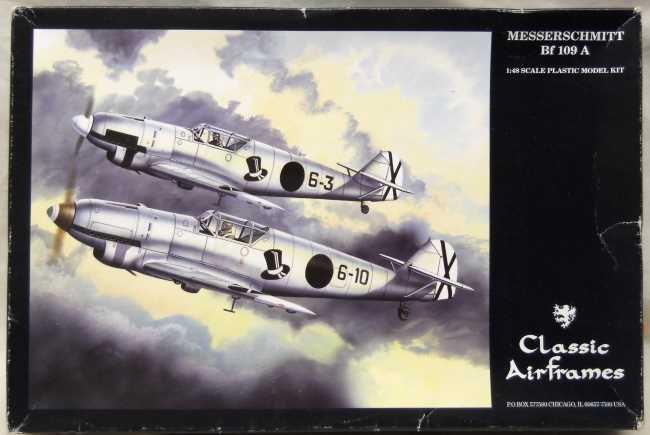 Classic Airframes 1/48 Messerschmitt Bf-109A - V4 Prototype W.Nr. 878 1937 / Prototype (V5) D+IEKS / 2JG/88 Spanish Nationalist 1937 / 11/JG132 1937, 4123 plastic model kit